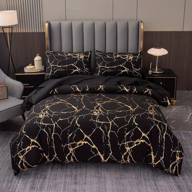 Golden Marble Quilt Cover Set
