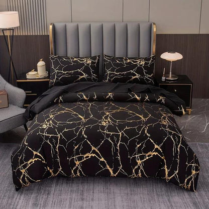 Golden Marble Quilt Cover Set