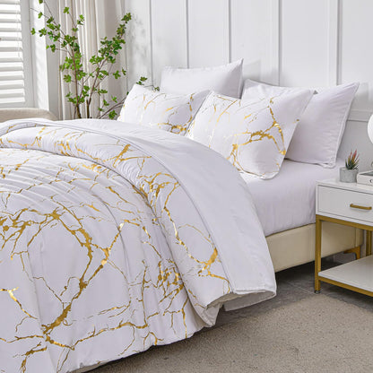 Golden Marble Quilt Cover Set