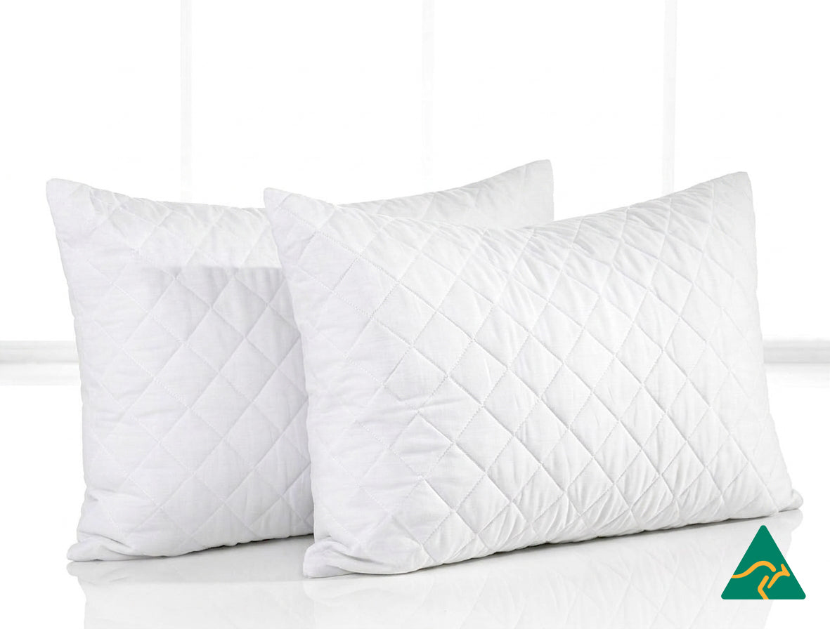 Australian Made Quilted Pillow Protector [Twin Pack]