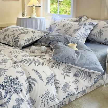 Flutter Leaves Cotton Quilt Cover Set