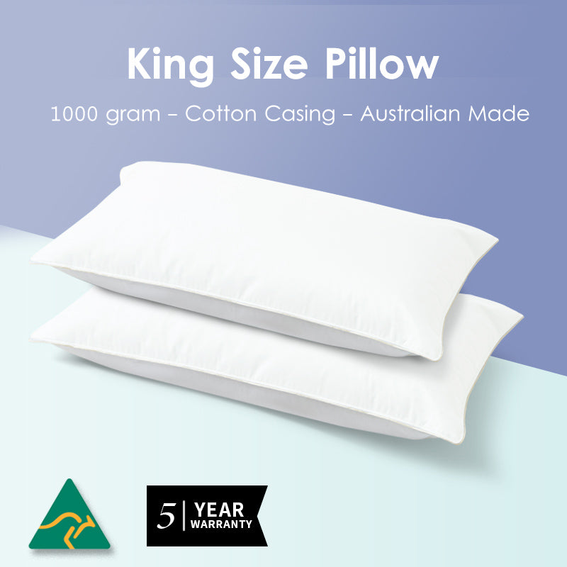 Australian Made King Size Pillows [Twin Pack]