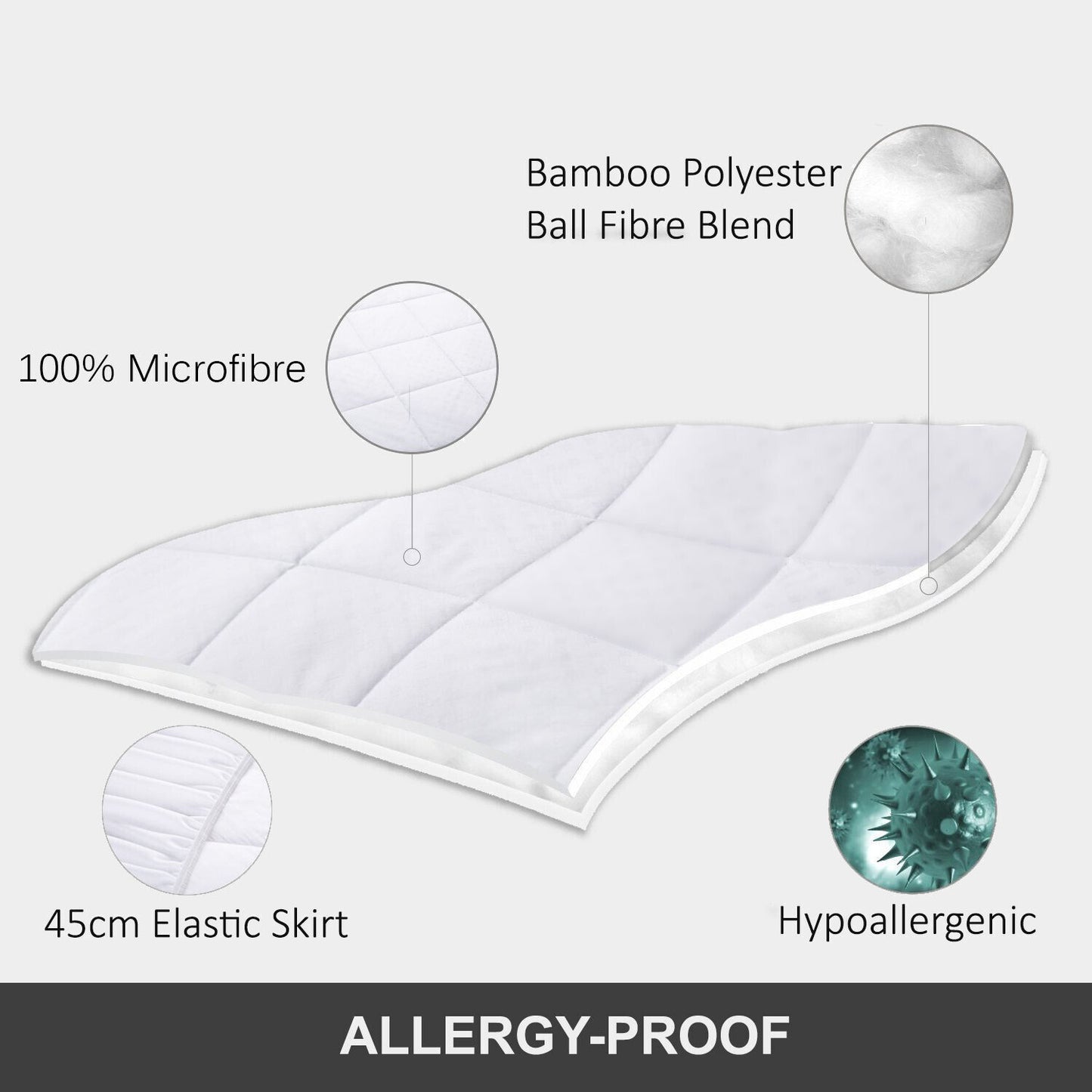 Australian Made Bamboo Pillowtop Mattress Topper