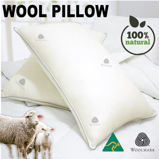 Australian Made Natural Wool Pillows [Twin Pack]