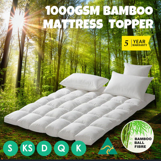 Australian Made Bamboo Pillowtop Mattress Topper