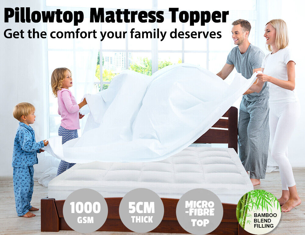 Australian Made Bamboo Pillowtop Mattress Topper