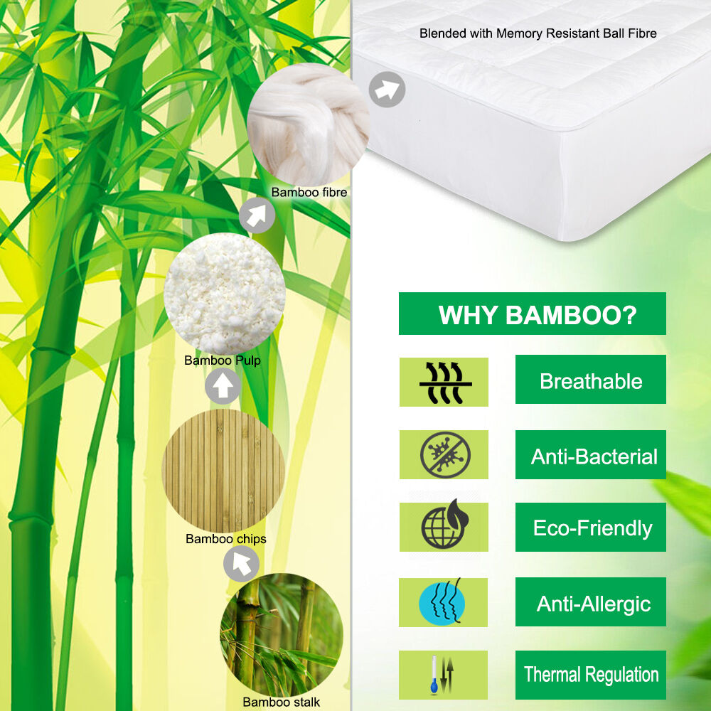 Australian Made Bamboo Pillowtop Mattress Topper