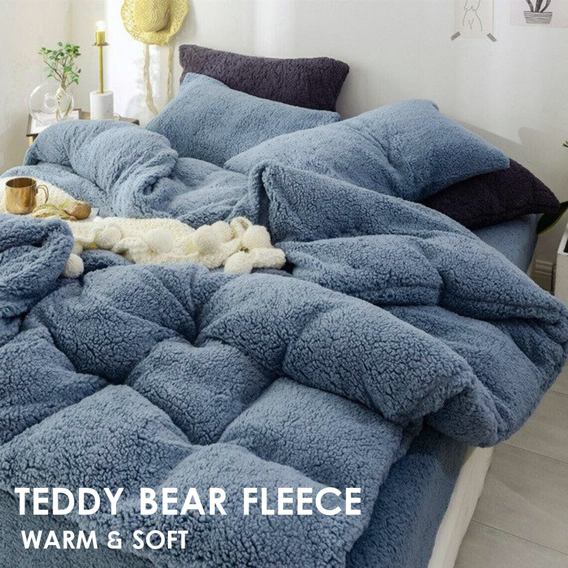 Teddy Fleece Thermal Quilt Cover Set